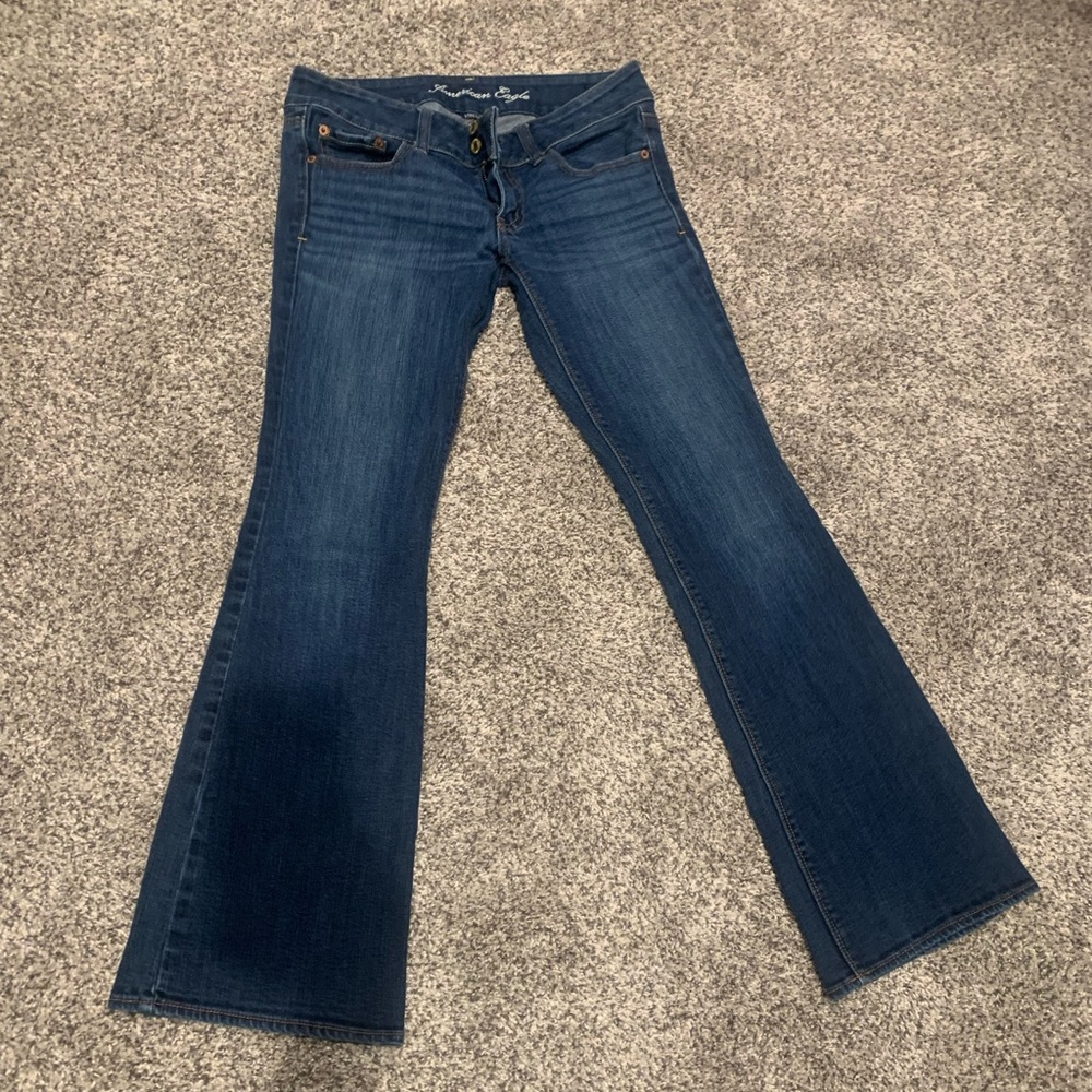 American Eagle Outfitters Deep Blue Flare Jeans